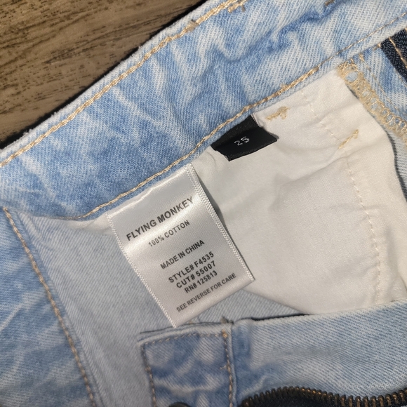 flying monkey jeans Womens Size 25 NWT Distressed High Rise   Black Label - Picture 8 of 14